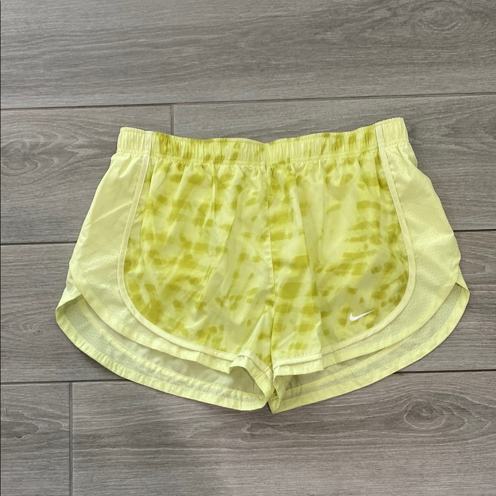 Nike Women's Yellow Tie-Dye Shorts
